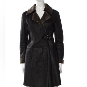 Women's Black Tuzzi Italian sheepskin Shearling Coat